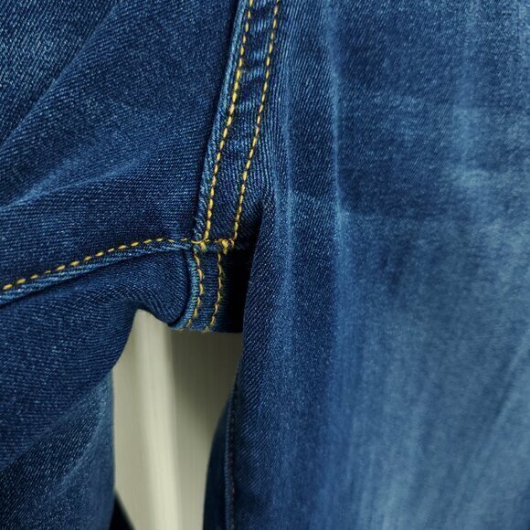 Betabrand Straight-Leg 4-Pocket Yoga Denim MP Dark Blue - Picture 12 of 16
